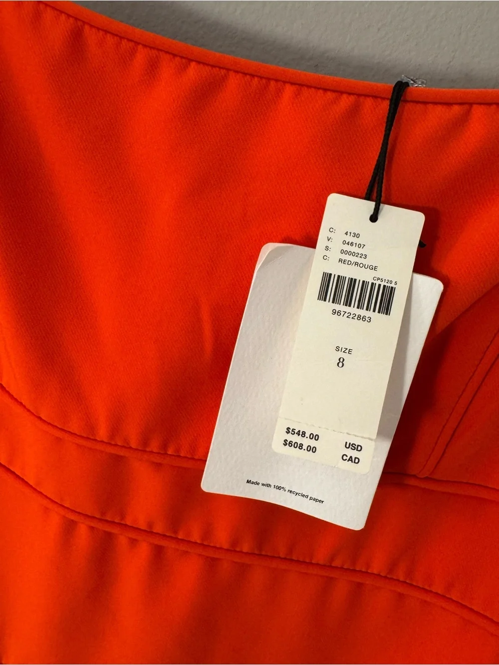 AMUR Bright Orange Spaghetti-Strap Midi Dress (Oliver Cady Mid) - Picture 3 of 8